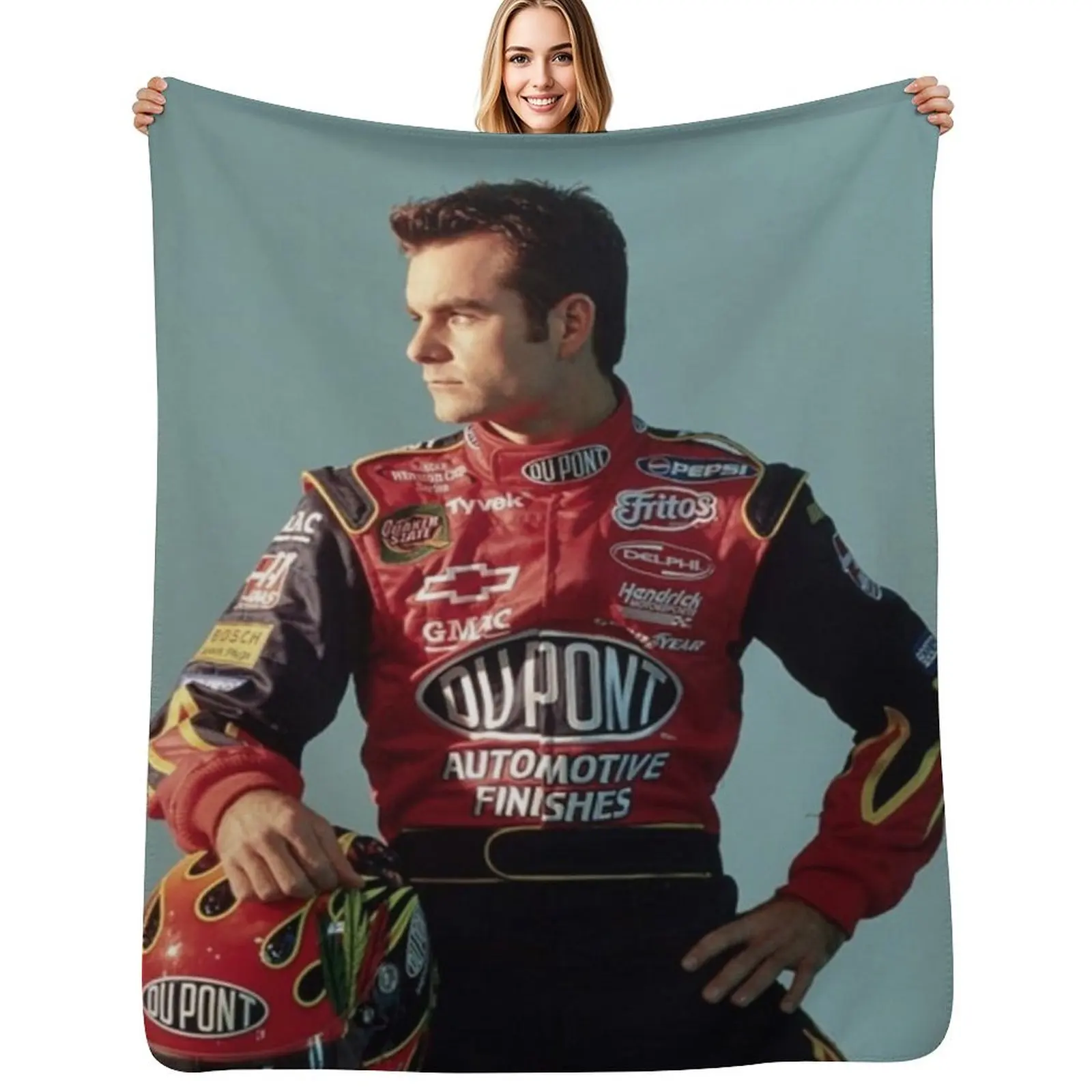 

jeff gordon Throw Blanket Faux Fur Soft Warm Blanket for Bed
