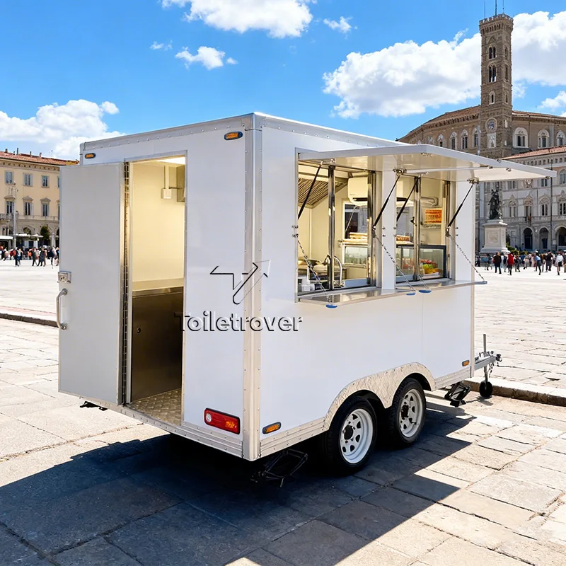 

Cheap LED Lighting Trailer Food Truck Full Kitchen Concession Catering Mobile Commercial Food Trailer Made in China