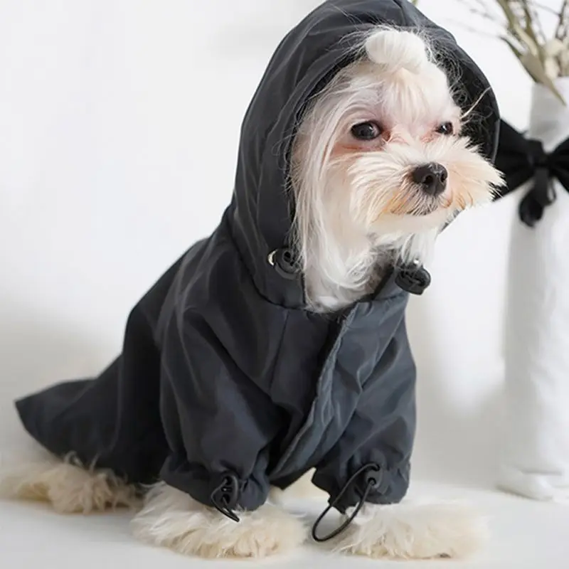 Reflective Hardshell Pet Jacket Polyester Thermal Dog Hoodie Thickened French Bulldog Coat Outdoor Windproof Chihuahua Clothing