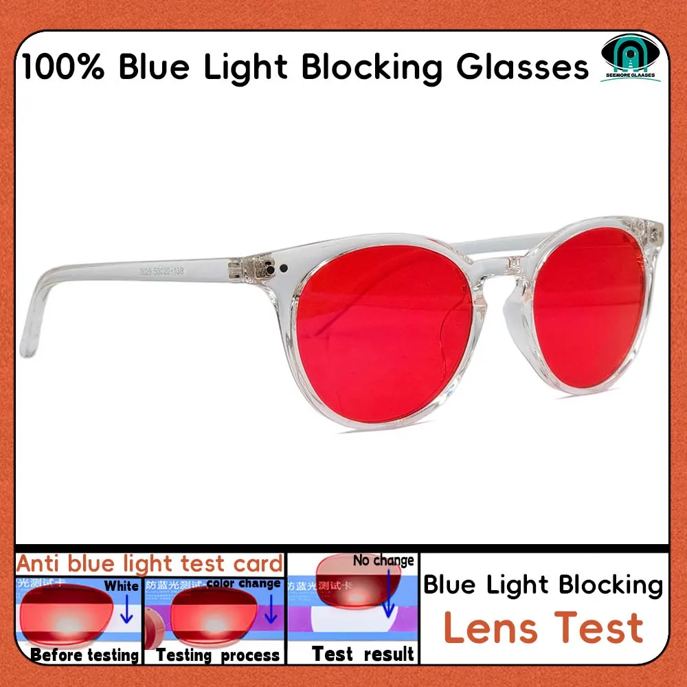 Blue Light Blocking 100%  Frame Fashionable Glasses Red Lens，Orange Lens Gaming Glasses Anti fatigue Glasses Eyewear