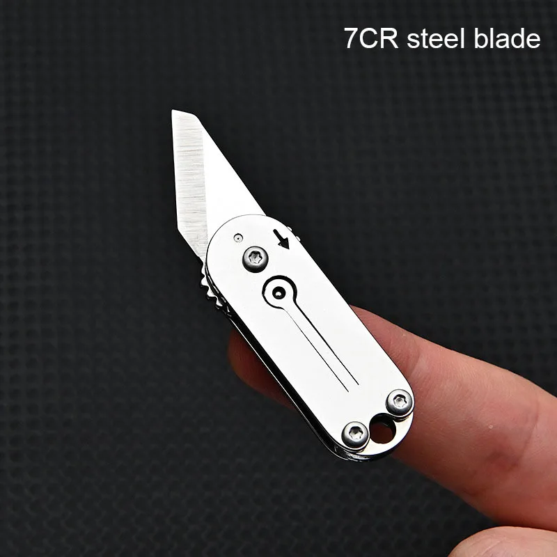 Creative Gear Open Folding Pocket Knife Mini Thin Light Keychain Knives  Sharper Fruit Pencil Unboxing Portable Tool Small Finge