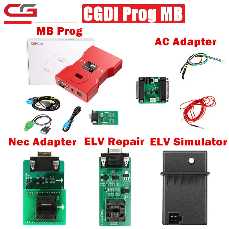 

CGDI Prog MB for Benz Car Key Add Fastest for Benz Key Programmer Support All Key Lost with ELV/NEC Adapter Free ELV Simulator