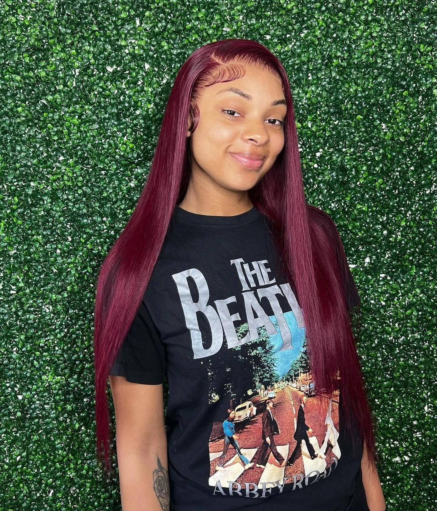 13×4Lace Front Wigs Human Hair  99J Straight Lace Frontal Wigs 200 Density Transparent Human Hair Wigs