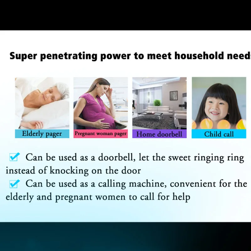 CACAZI 36 music 110DB 300M Wireless Doorbell Waterproof Remote Battery powered Smart Door Bell Battery 1 2 Button 1 2 Receiver
