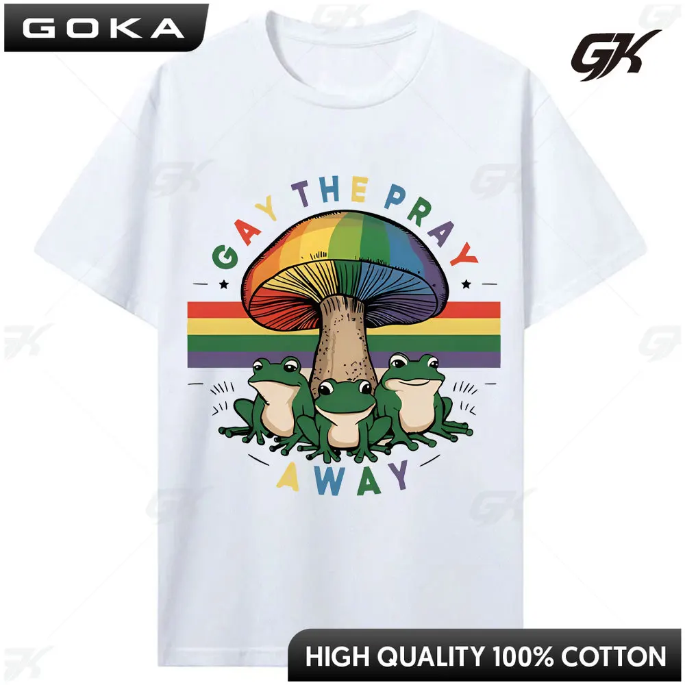 Gay The Pray Away LGBT Community T Shirt Funny Frog Gay Rights LGBT Rainbow Shirt Frog and Toad Pride T-Shirt Summer Cotton Tees