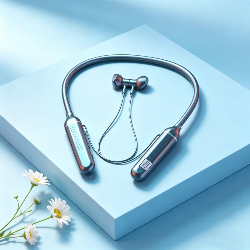 Sports Neckband Headphones Bluetooth Earphones Gaming LED Battery Display Wireless Mic Stereo HIFI TWS Headset Support TF Cards