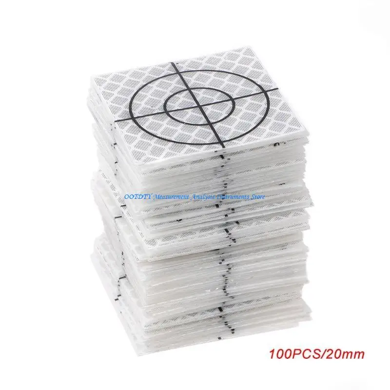 

367D 100 Pcs Profess Reflector Sheet Reflective Tape TarReflector Sheet Reflective Tape Target Total Station 20/30/40/50/60mm