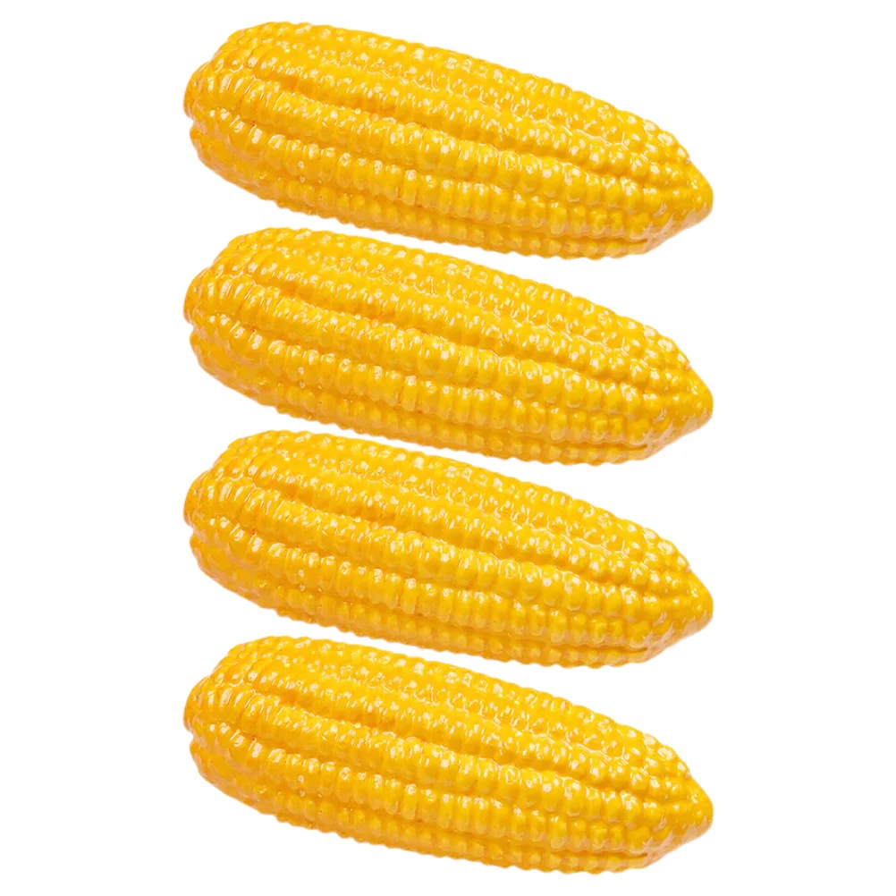 4 Pcs Corn on The Cob Simulated Vegetable Model Baby Food Fake Foam Artificial Fruit Models