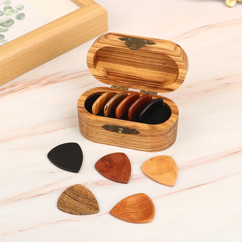 1/5Pcs Wooden Acoustic Guitar Picks Bass Ukulele Plectrum Picks Electric Guitar Picks Can Be Drillable Pendant Gift - Image 5