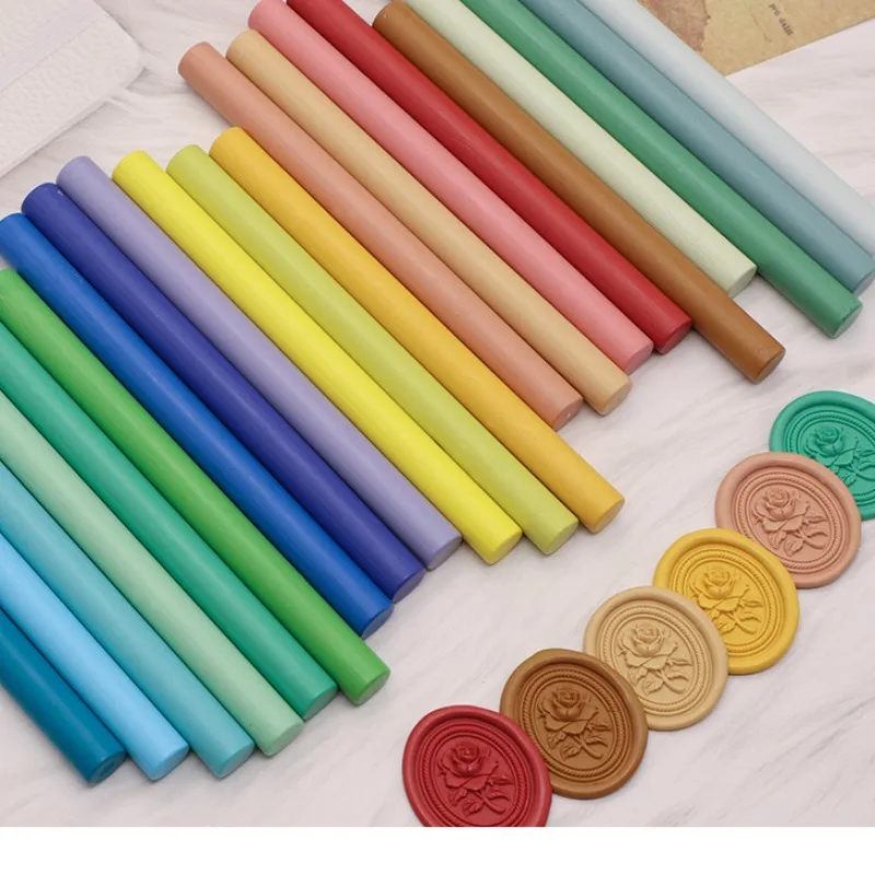 2pcs Matte Color Round Lacquer Wax Stick Envelope Sealing Lacquer Stamp Material Can Be Used with Lacquer Gun