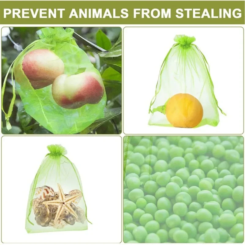 50pcs 20x30cm Fruit Protection Bags Fruit Netting Mesh Bags for Fruit Trees, Reusable Garden Netting Bags with DrawstringCrafts