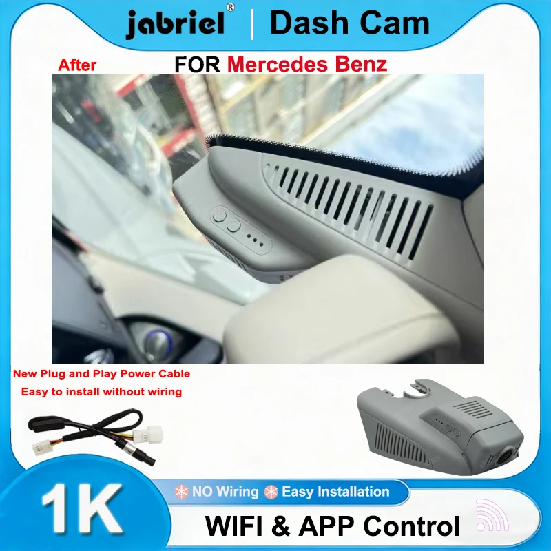 

Jabriel DashCam for Mercedes Benz C w205 s205 GLC x253 CLS w219 E Class Dash Cam Camera DVR 1K 1080P Wifi Plug and Play Car DVR