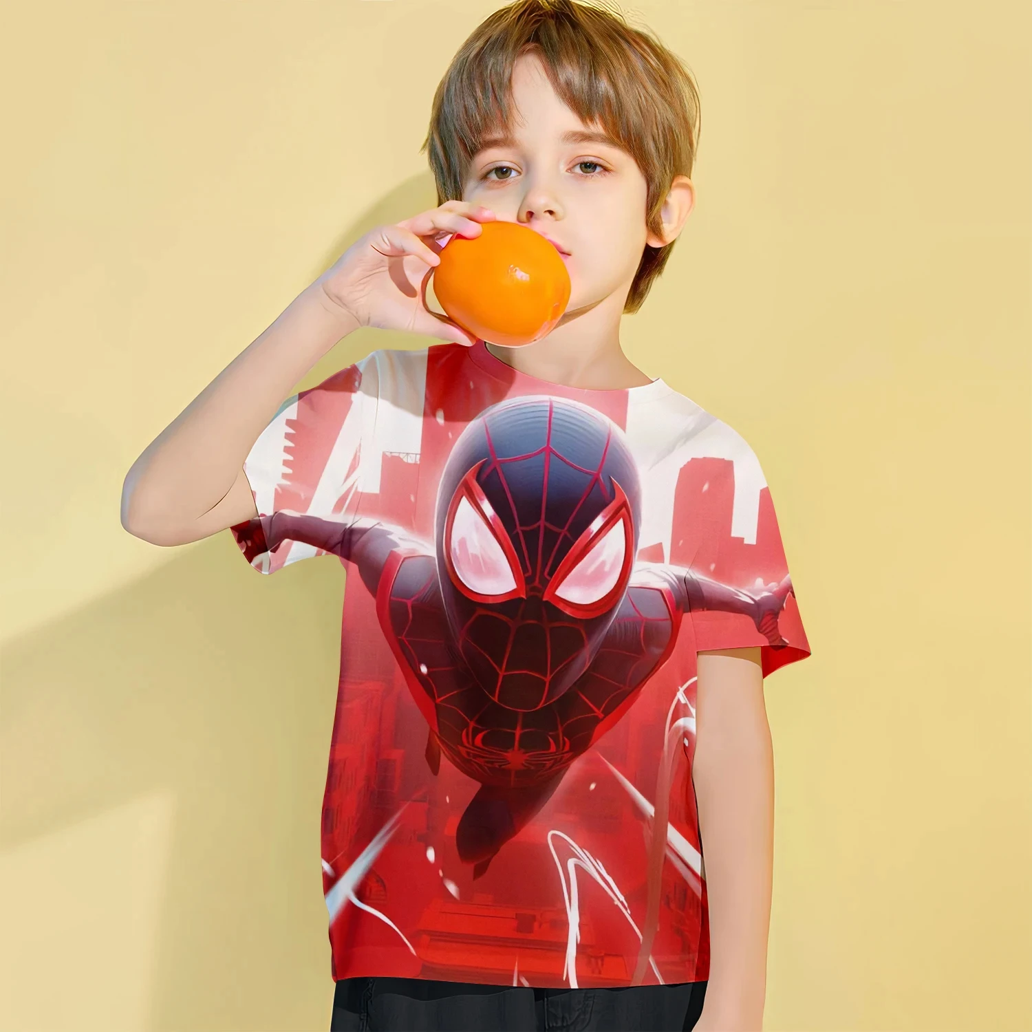 大人と10代の子供のための半袖Tシャツ,通気性のあるカジュアルTシャツ,3Dスパイダーマン,クールなヒップホップ,夏,2024