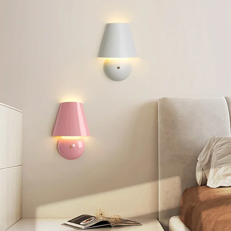

Simple Colorful Modern LED Wall Lamp With Touch Switch Living Study Room Bedroom Bedside Aisle Flats decorate Indoor Lighting