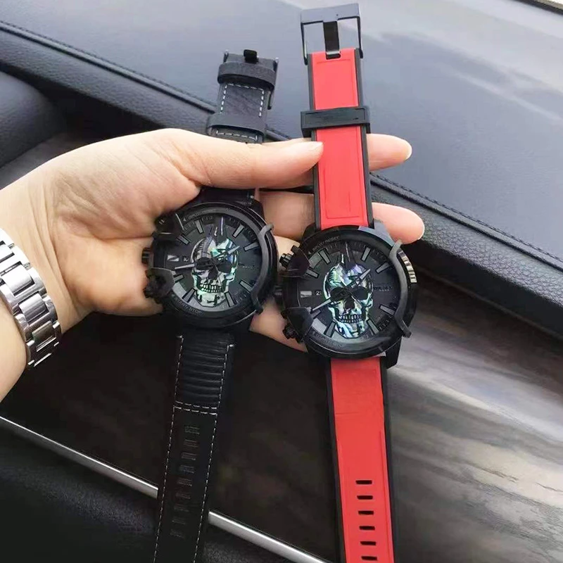 

Watch men's hip-hop style hollowed out dark skull large dial quartz watch personality fashion men's and women's watches