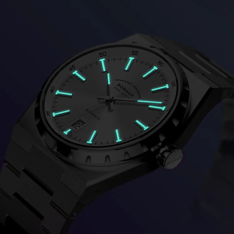 BORMAN Super Thin Men Business Commuter Automatic Mechanical Watch Miyota 9015 Movement Watches Sapphire Glass Waterproof Clock