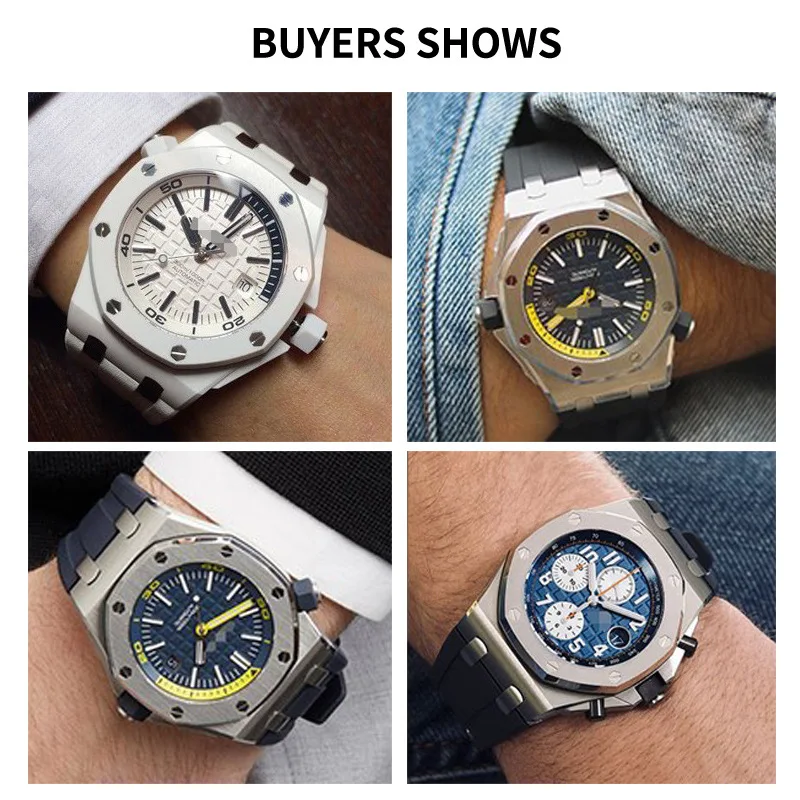 Silicone Watch Straps 26mm 27mm Watchband For AP 15400 15202 15500 15703 26470SO Royal Oak Offshore Men's Sports Rubber Bracelet