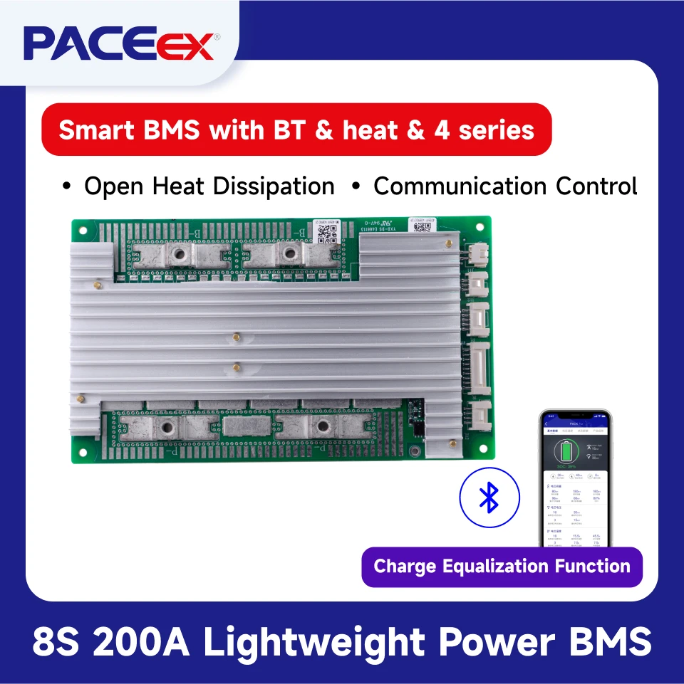 

PACE 8S 200A BMS от вывода до лития BMS с Bluetooth UART Связь PACEex BMS