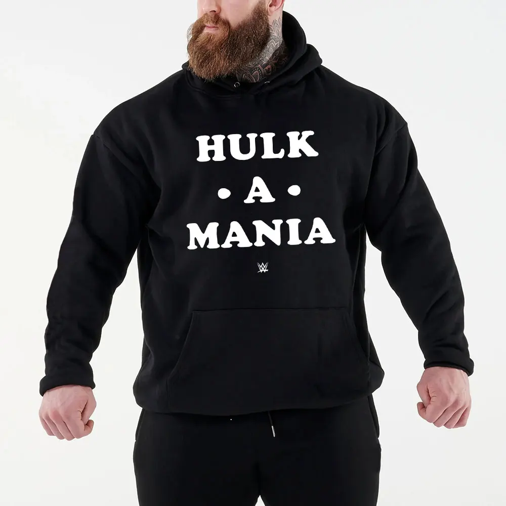 2024 Autumn/Winter New Famous Wrestler Hulk Hogan Men's Black And Red Hoodie Street Sports Casual Pullover