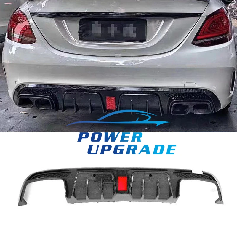 Car Body Kit Rear Diffuser Lip For BenZ C Class W205 Brabus Style Carbon Fiber Rear Bumper Lip Diffuser