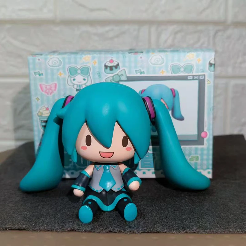 

Q Version Kawaii Fufu Hatsune Miku 8cm Virtual Singer Action Figures Cute Interchangeable Face Model Doll Decoration Gift Toy