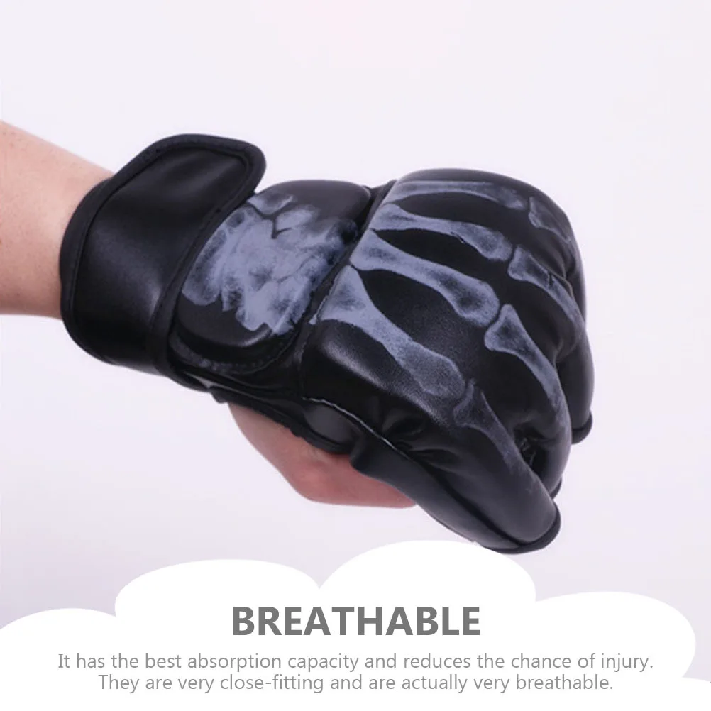 

1 пара износостойких боксерских перчаток, профессиональные защитные дышащие перчатки для кикбоксинга, тренировочные спарринговые перчатки с половиной пальца