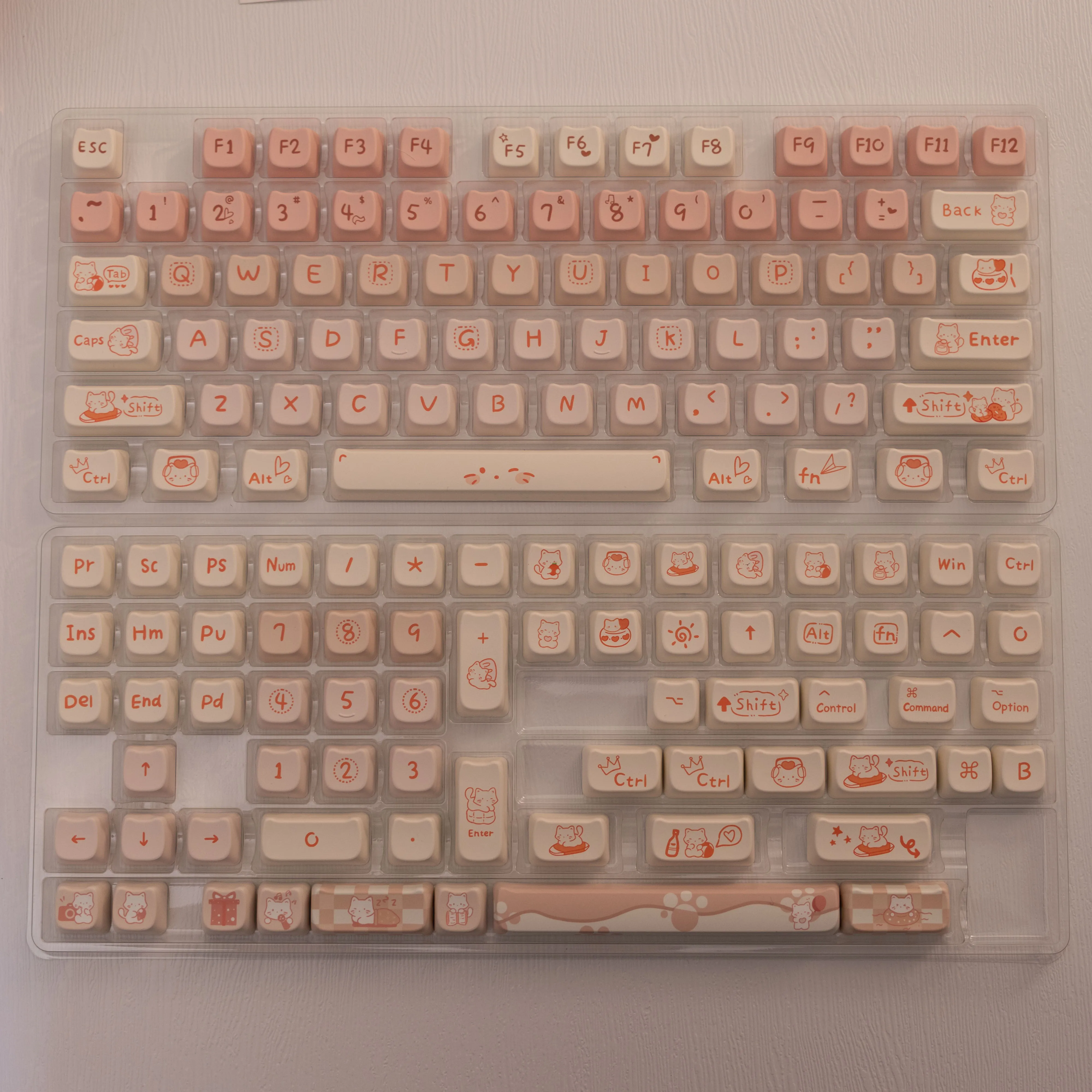 142-key Party Cat Keycap  Cat-shaped PBT Dye Sublimation MAO Contour Compatible with MX for  Keyboard Fit 61/64/68/87/96/104/108 view 6