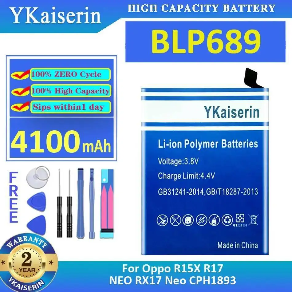 خفيفة الوزن 4100Mah ل ممن لهم R15X R17 Neo RX17 CPH1893 بطارية الهاتف المحمول عالية السعة BLP689