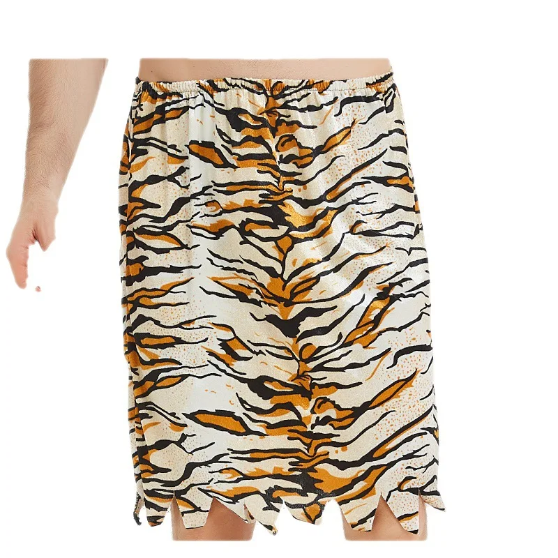 

Фестиваль Хэллоуина Par Одежда M Tarzan Оригинальная юбка Wild Man f Леопардовый принт Кожа тигра Этнический сценический костюм Женский