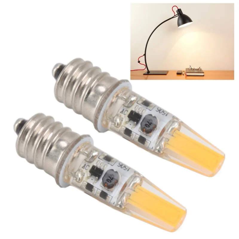 2pcs 2W 12V E12 LED Bulb Energy Saving Power Saving Candelabra Bulb Warm Light Light Bulb