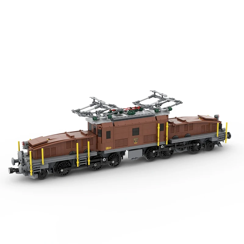 MOC-80053 City Railway Crocodile Train SBB Ce 6/8 10277 Mod Locomotive Building Blocks Assembly Model Brick Toy Children Gifts