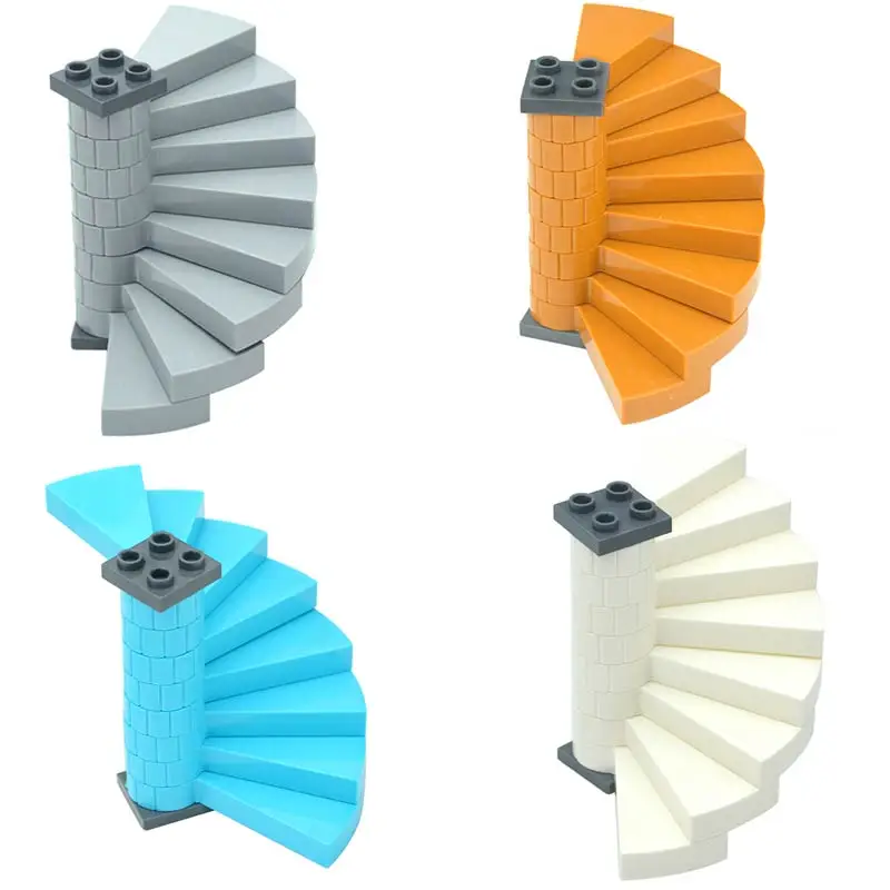DIY Assembles Particles Special Brick Staircase Spiral Riser 40243 MOC Stairs Spiral Step Building Block Educational DIY Toys