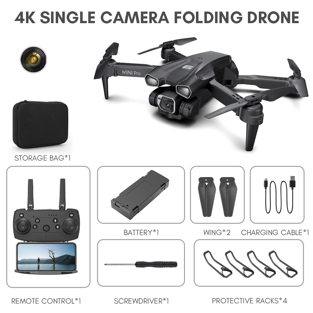 

H66 Drone 4K Hd Camera Rc Drone Dual Camera Remote Control Helicopter Folding Aerial Optical Flow Positioning Drone Flying Toy