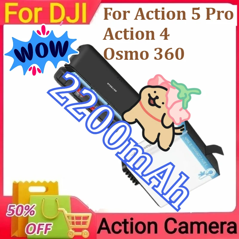 

For DJI Osmo Action Extreme Battery Plus (2200 mAh) for Action 5 Pro/Action 4/Osmo 360 New in Stock