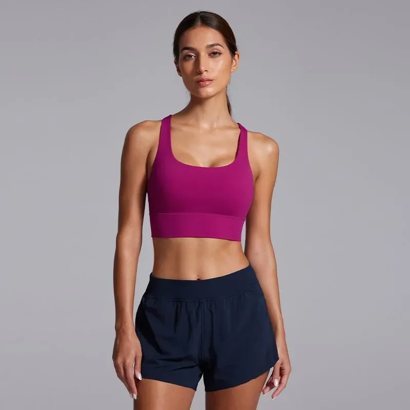 

Бюстгальтер для йоги для пилатеса, противоударный спортивный бюстгальтер с эффектом пуш-ап для бега, жилет с крестом, женский фитнес-бюстгальтер