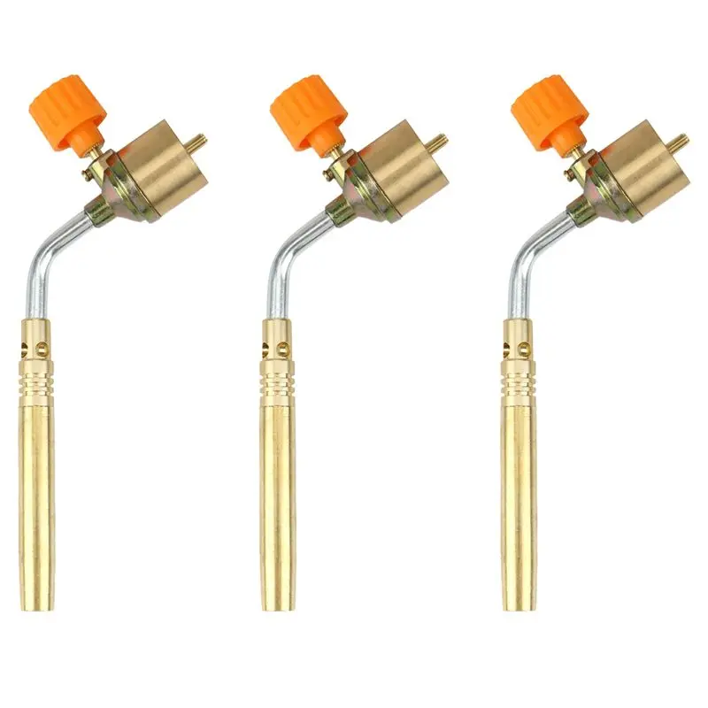 A19F-3X Brass MAPP, Propane Gas Torch, Automatic Ignition Trigger, Heating Welding Burner, Suitable For Camping And Welding