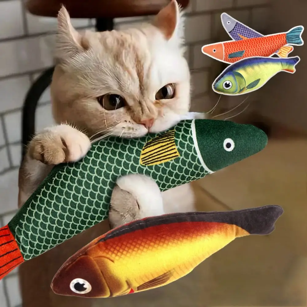 

Cat Toy Training Entertainment Fish Plush Stuffed Pillow 20CM Simulation Fish Cat Toy Fish Interactive Pet Chew Toys