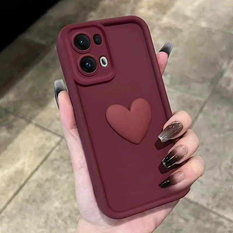 Niedliche 3D-Herz-Handyhülle für iPhone 13 14 15 16 17 Pro Max 14 13 12 11 Pro XS 7 8 Plus Stoßfeste Matte Silikon-Soft-Funda – Detail 7