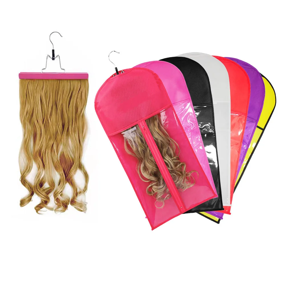 Wig Storage Bag With Hanger Holder Case Wigs Pouch Water Dust-Proof Organizer Protect For Professional Hair Extensions