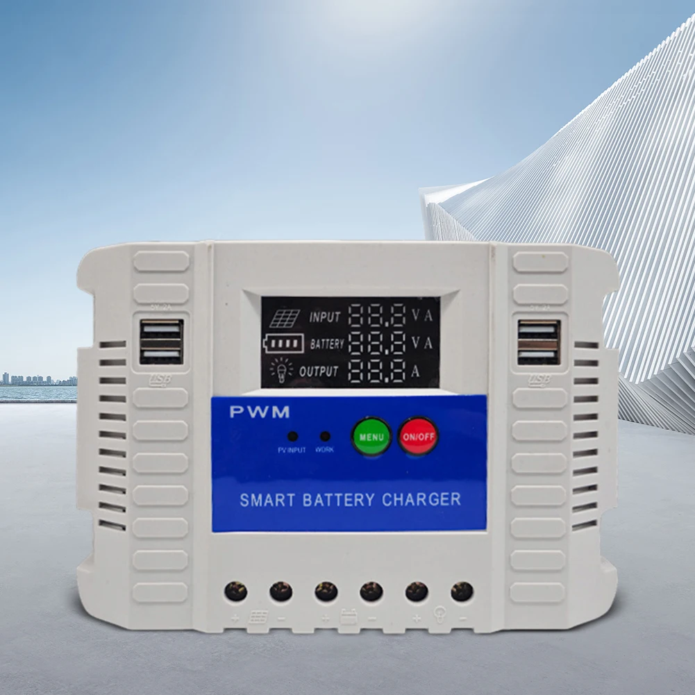 12V 24V Solar Power Controller Solar Panel Controller Lithium Battery Charge Controller for Home and Outdoor Energy Solution