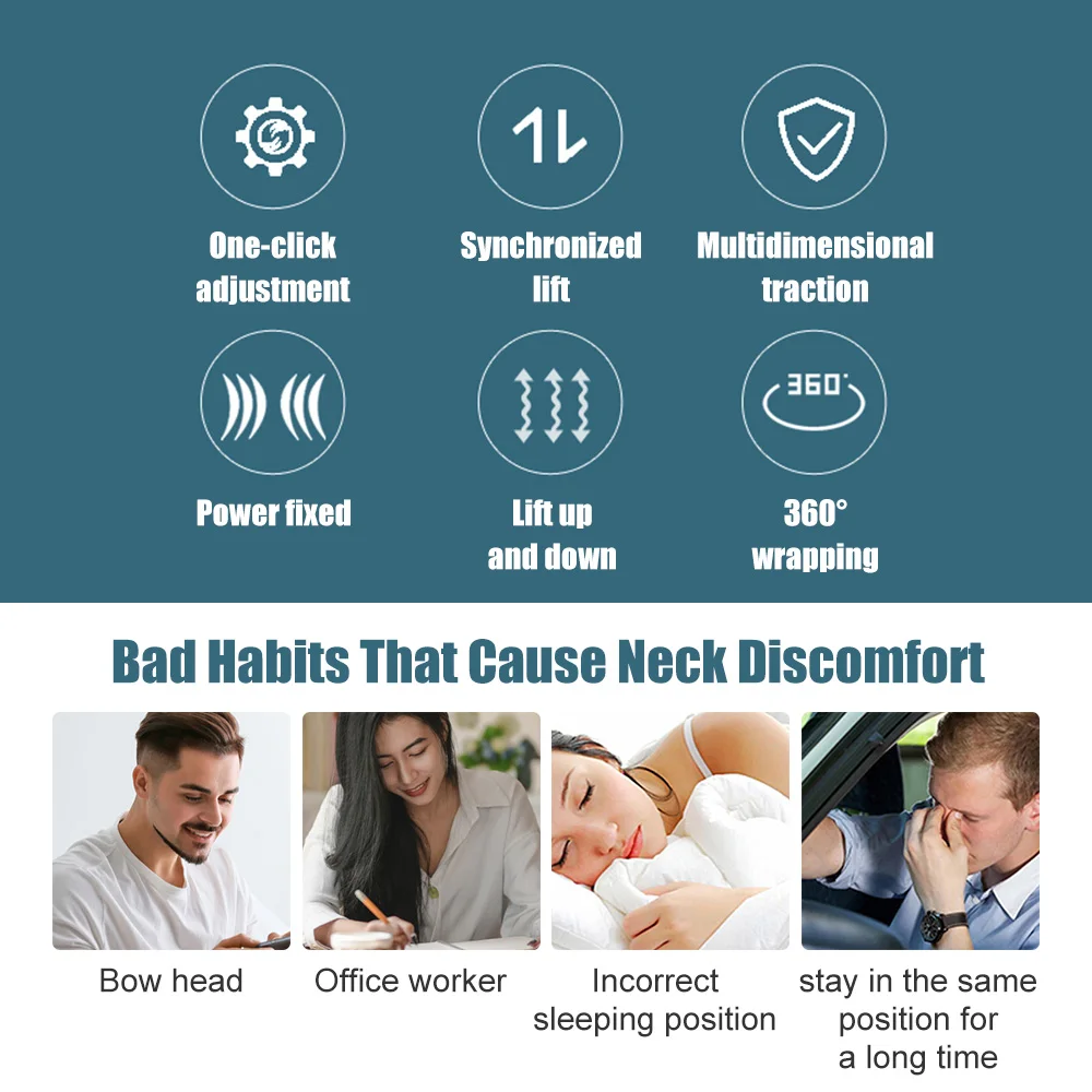 Neck Traction Device Inflatable Cervical Vertebra Tractor Support Stretcher Posture Corrector Cervical Collar Stretch Neck Care