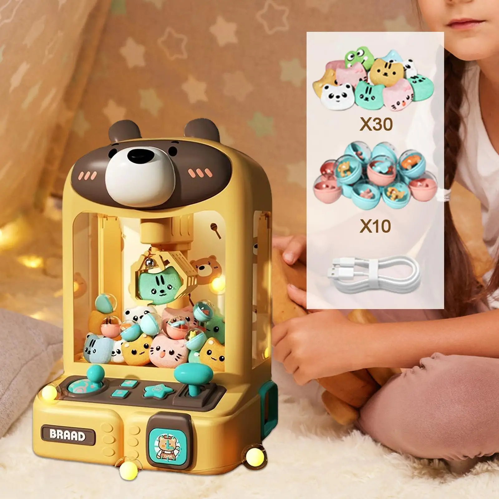 Claw Machine Electronic Arcade Game with Sounds Electronic Small Toys Mini Vending Machines for Children Party Adults Gifts