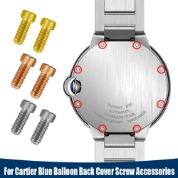 For Cartier Blue Balloon Watch Back Cover, Bottom Cover, Screws Back Screw, Stainless Steel Slotted Small Screw Watch Accessorie