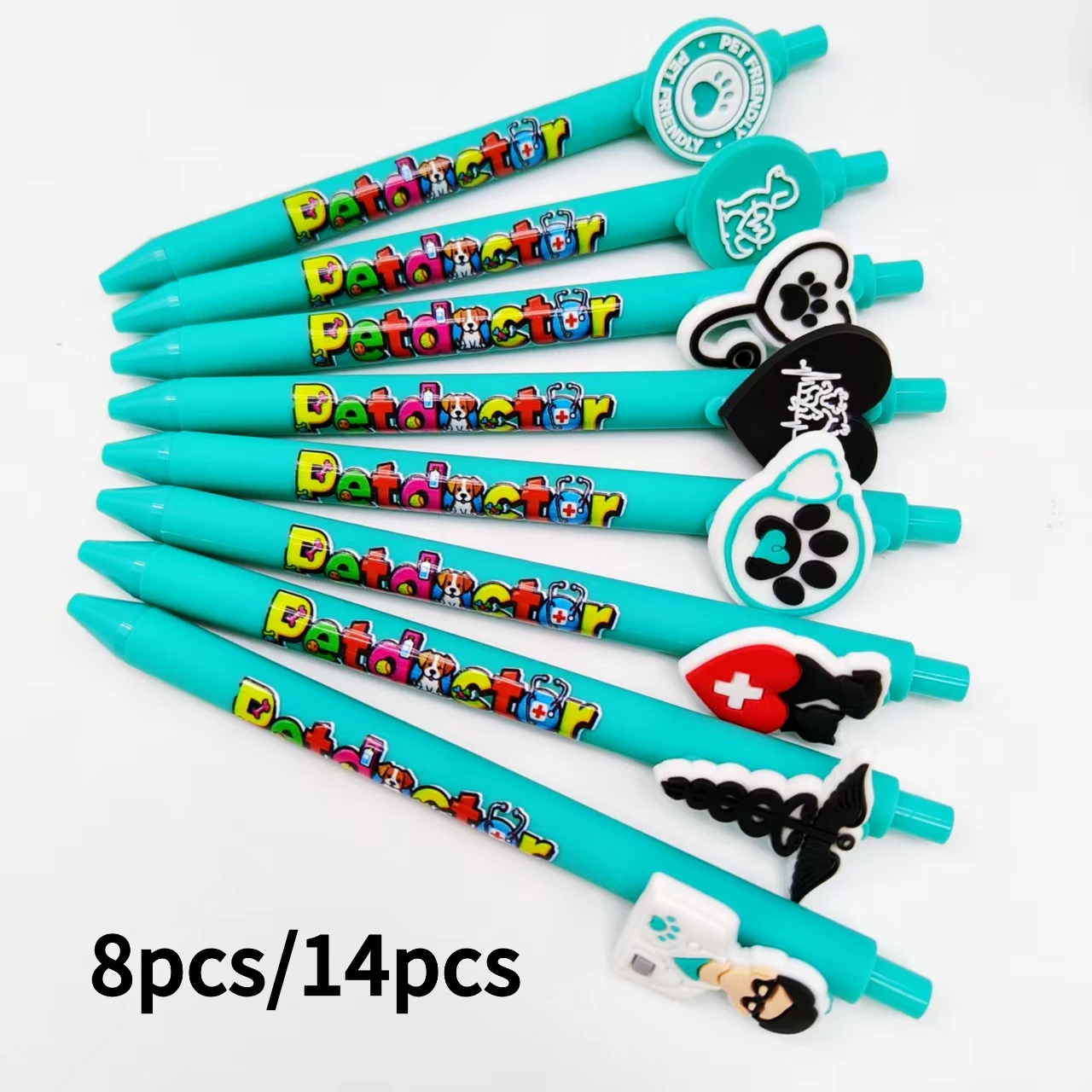 

8 шт./14 шт., элемент врача для домашних животных, тематическая нашивка, шариковая ручка с принтом, медицинская портативная практичная гелевая ручка для домашних животных