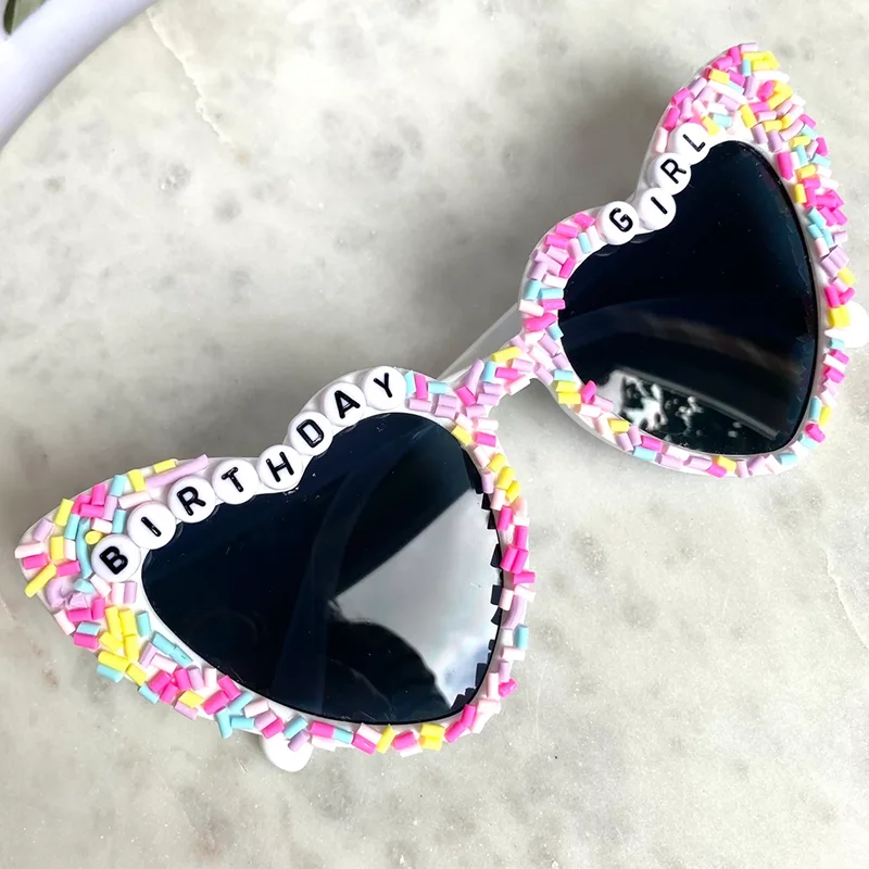 

Birthday sprinkles heart-shaped candy strokes sunglasses suitable for birthday parties birthday gifts Party supplies