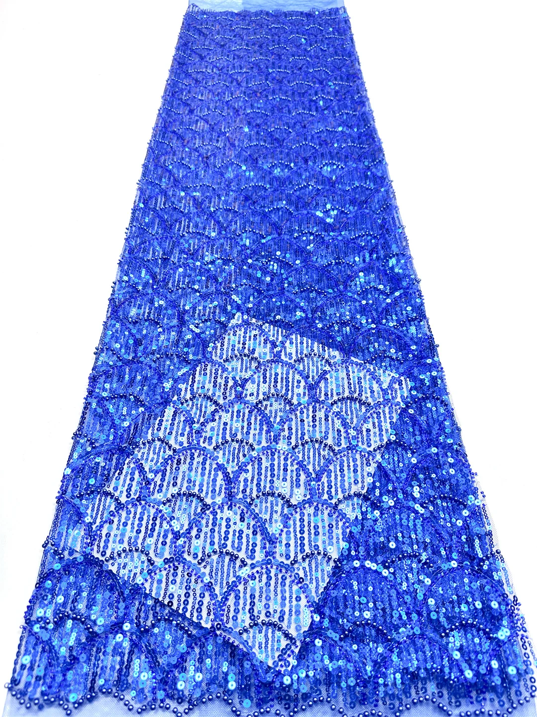 

Latest African Sequins Beaded Lace Fabric 2026 High Quality Embroidery Lace 5 Yards French Lace Fabric Nigerian Net Lace Fabric