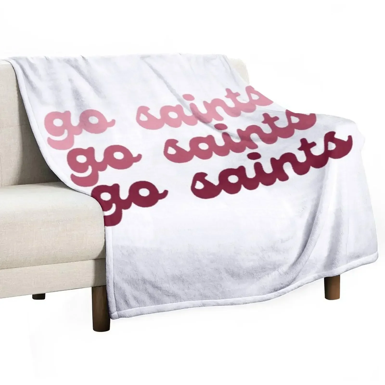 Go Saints Gradient - Aquinas College Throw Blanket Plush Luxury Throw Decorative Sofa Softest blankets ands Blankets
