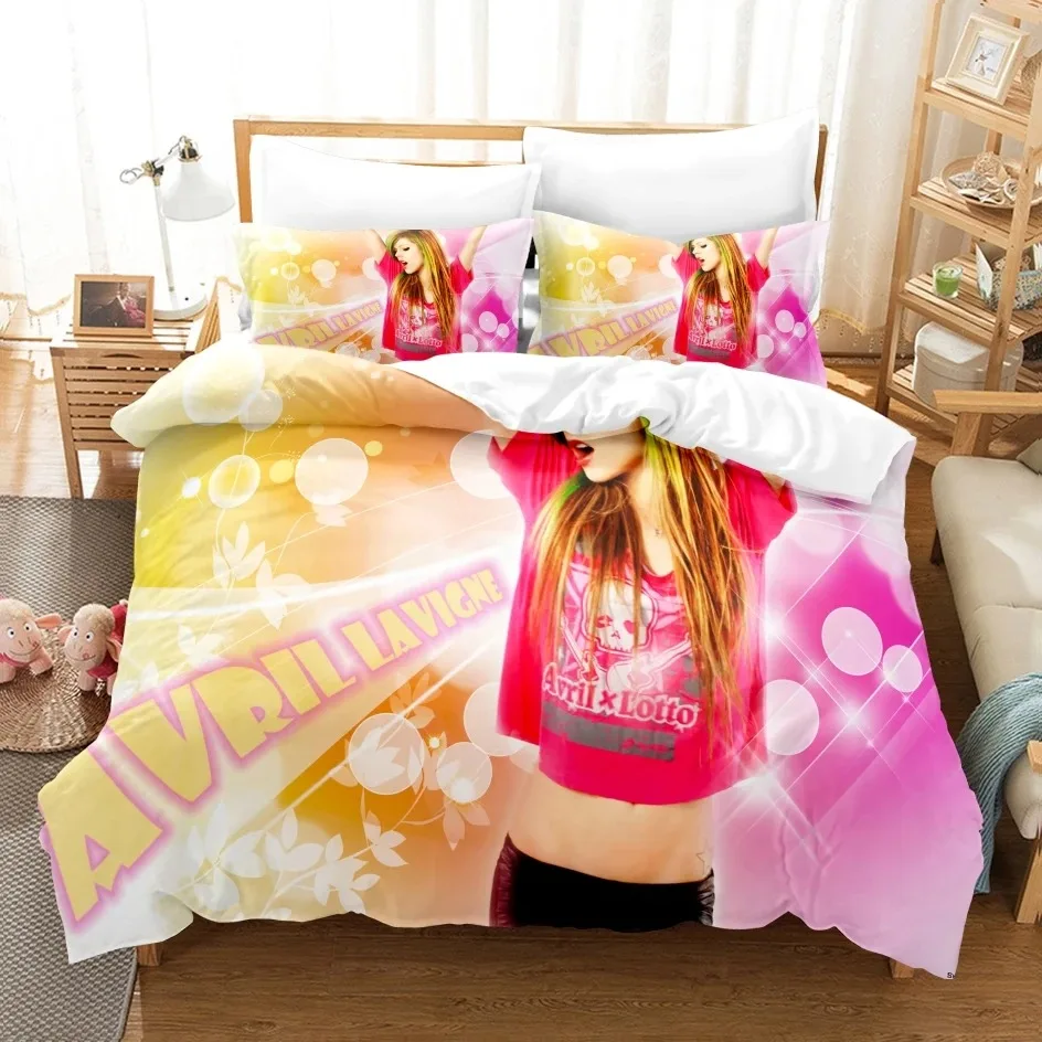 Singer Girls A-Avril Lavigne Bedding Set Boys Girls Twin Queen Size Duvet Cover Pillowcase Bed Kids Adult Fashion Home Textiles