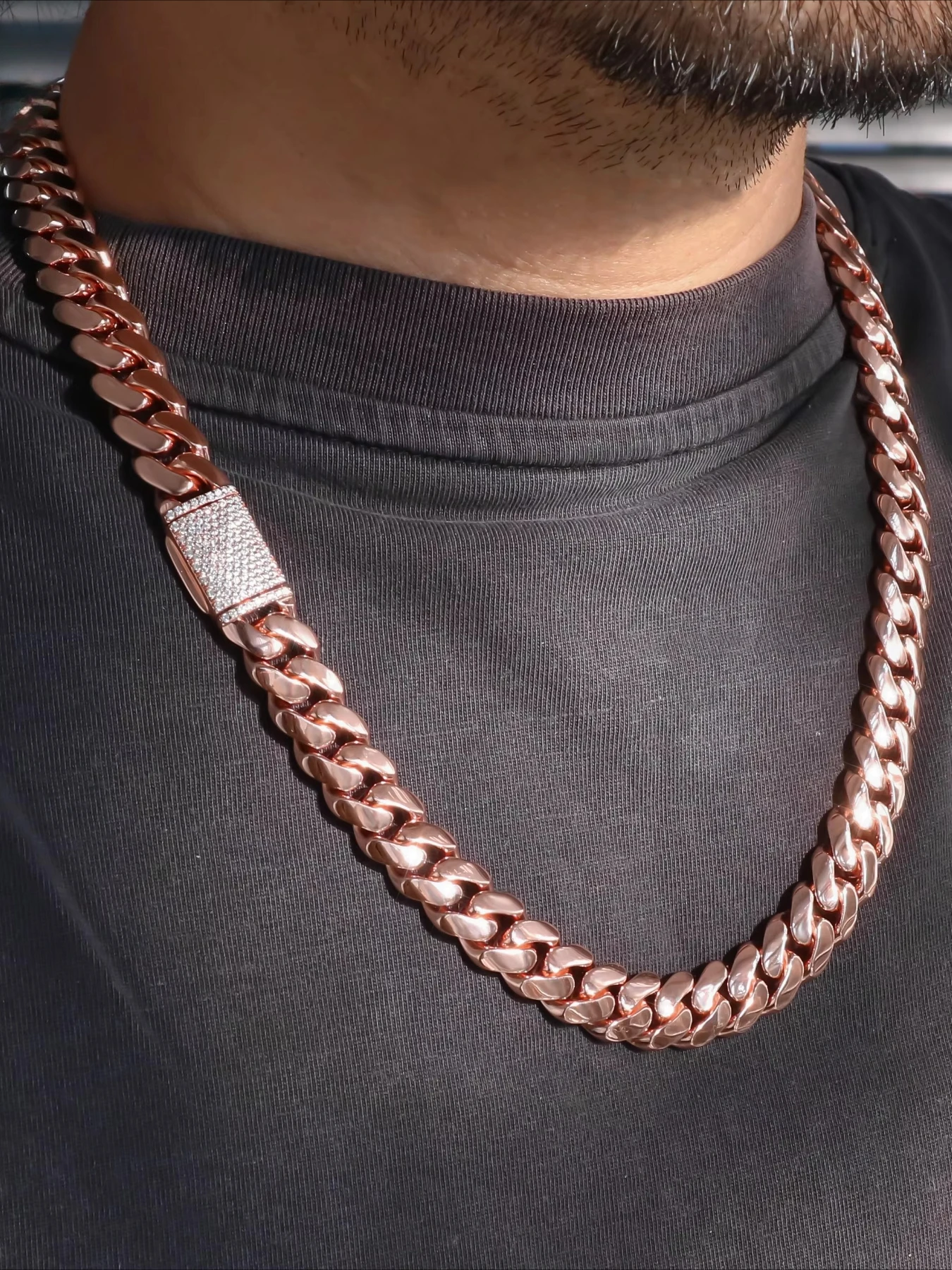 22Mm luxury Cuban chain, ordinary necklace,hiphop rapper men's Cuban chain,thickened solid chain body crafted,gift box packaging