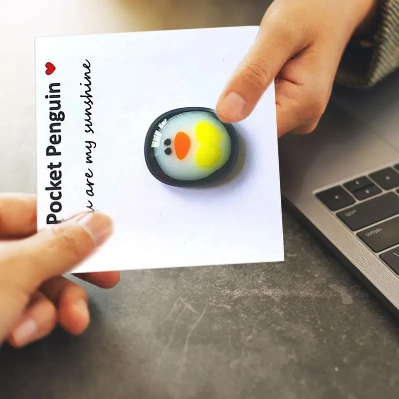 Mini Pocket Penguin Hug Decorações, Decorações animais amigáveis para Valentim